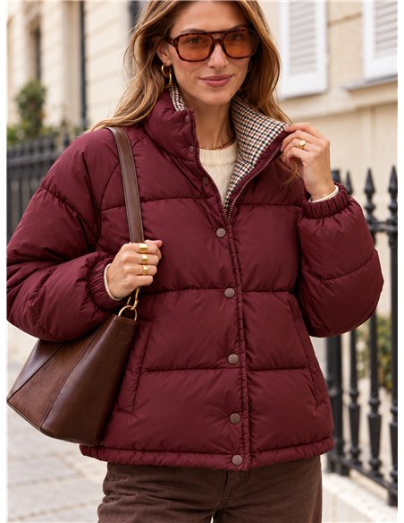 Chaqueta reversible acolchada de cuadros