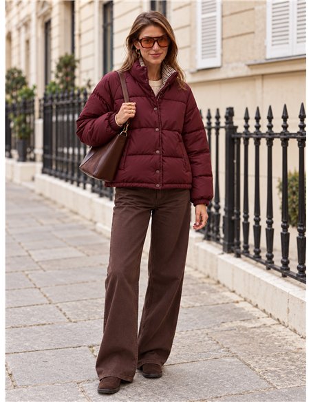 Chaqueta reversible acolchada de cuadros