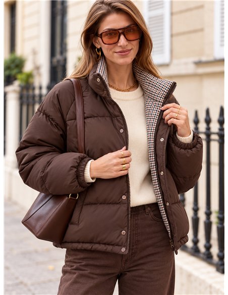 Chaqueta reversible acolchada de cuadros