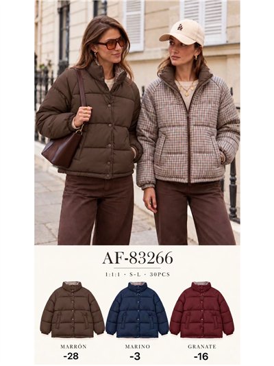 Chaqueta reversible acolchada de cuadros 2