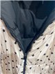 Chaqueta reversible acolchada de lunares con capucha