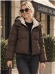 Chaqueta reversible acolchada de lunares con capucha