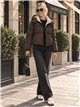 Chaqueta reversible acolchada de lunares con capucha