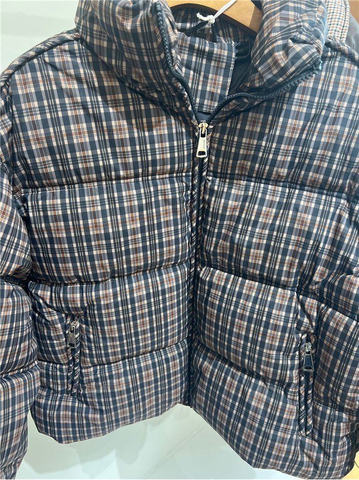 Chaqueta acolchada estampado cuadros