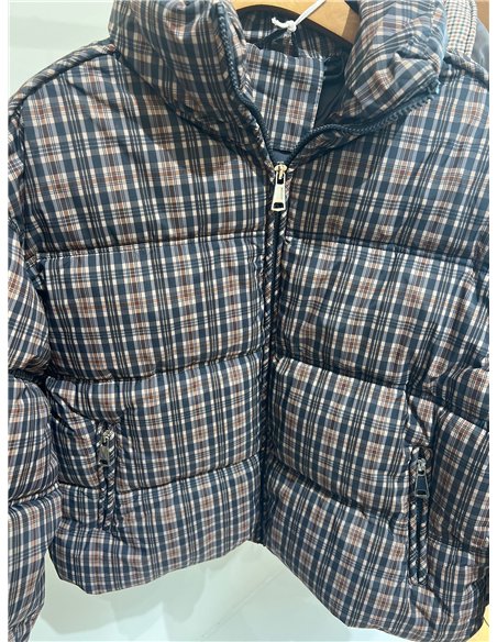 Chaqueta acolchada estampado cuadros