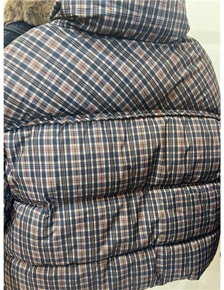 Chaqueta acolchada estampado cuadros