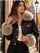 Chaqueta efecto piel con pelo
