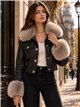 Chaqueta efecto piel con pelo