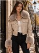 Chaqueta efecto piel con pelo