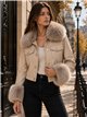 Chaqueta efecto piel con pelo