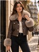 Chaqueta efecto piel con pelo