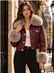 Chaqueta efecto piel con pelo