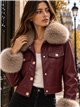 Chaqueta efecto piel con pelo