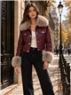 Chaqueta efecto piel con pelo