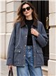 Parka encerada acolchada cuello pana