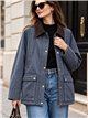 Parka encerada acolchada cuello pana