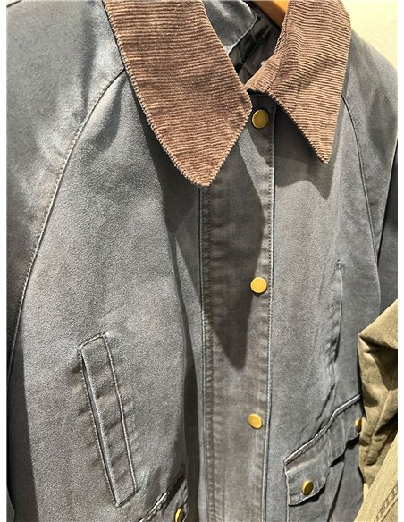 Parka encerada acolchada cuello pana