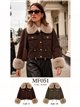 Chaqueta efecto piel con cuello y puños de pelo