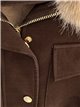 Chaqueta efecto piel con cuello y puños de pelo