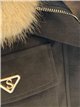 Chaqueta efecto piel con cuello y puños de pelo
