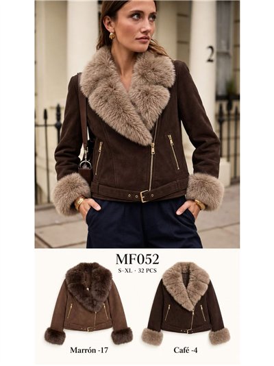 Chaqueta biker efecto piel con pelo 2