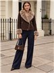 Chaqueta biker efecto piel con pelo