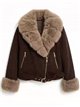 Chaqueta biker efecto piel con pelo