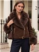 Chaqueta biker efecto piel con pelo