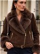 Chaqueta biker efecto piel con pelo