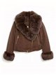 Chaqueta biker efecto piel con pelo