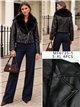 Chaqueta biker efecto piel con cuello de pelo