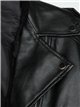 Chaqueta biker efecto piel con cuello de pelo