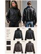 Chaqueta bomber efecto piel cuello alto