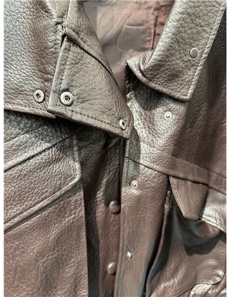 Chaqueta bomber efecto piel cuello alto