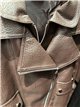 Chaqueta biker efecto piel con bolsillos