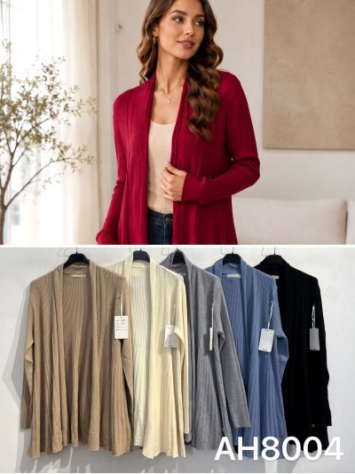 Oversized long ribbed cardigan 2