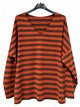 T-shirt rayé oversize à col en V