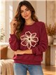 Sudadera flor bordada con lentejuelas