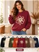 Sudadera flor bordada con lentejuelas