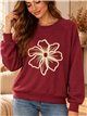 Sudadera flor bordada con lentejuelas