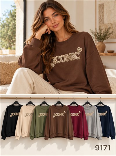 Sudadera amplia logo animal print 2