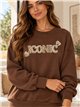 Sudadera amplia logo animal print