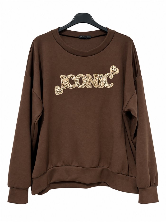 Sudadera amplia logo animal print