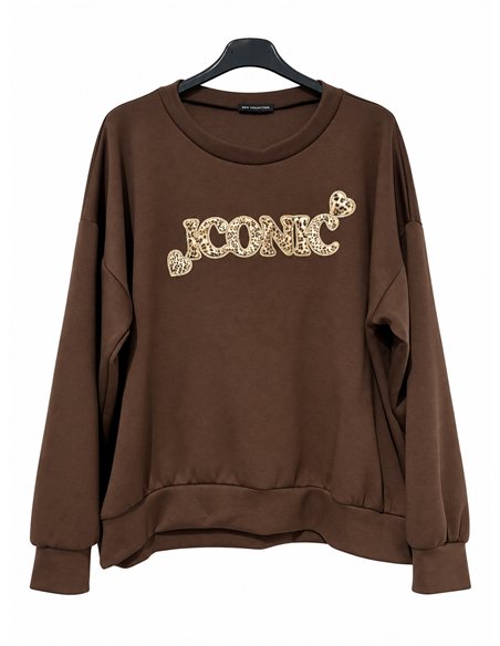 Sudadera amplia logo animal print