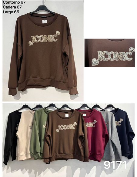Sudadera amplia logo animal print