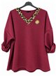 Sudadera amplia escote animal print