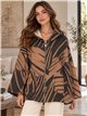 Chaqueta estampada talla grande con capucha