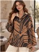 Chaqueta estampada talla grande con capucha