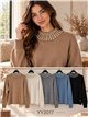 Pullover mit Perlenkragen
