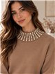 Pullover mit Perlenkragen